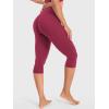 imageYEOREO Womens Workout Capri Leggings 17quot No Front Seam High Waisted Hidden Scrunch Gym Yoga PantsRuby Red