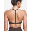 imageYEOREO Sports Bras for Women Strappy Padded Halter Ericie Open Back Light Impact Deep V Neck Yoga Workout Gym TopsChocolate
