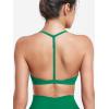 imageYEOREO Sports Bras for Women Strappy Padded Halter Ericie Open Back Light Impact Deep V Neck Yoga Workout Gym TopsGreen