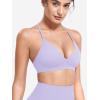 imageYEOREO Sports Bras for Women Strappy Padded Halter Ericie Open Back Light Impact Deep V Neck Yoga Workout Gym TopsLight Purple