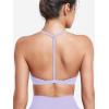 imageYEOREO Sports Bras for Women Strappy Padded Halter Ericie Open Back Light Impact Deep V Neck Yoga Workout Gym TopsLight Purple
