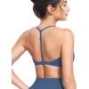 imageYEOREO Sports Bras for Women Strappy Padded Halter Ericie Open Back Light Impact Deep V Neck Yoga Workout Gym TopsNavy