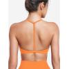 imageYEOREO Sports Bras for Women Strappy Padded Halter Ericie Open Back Light Impact Deep V Neck Yoga Workout Gym TopsOrange