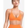 imageYEOREO Sports Bras for Women Strappy Padded Halter Ericie Open Back Light Impact Deep V Neck Yoga Workout Gym TopsOrange