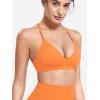 imageYEOREO Sports Bras for Women Strappy Padded Halter Ericie Open Back Light Impact Deep V Neck Yoga Workout Gym TopsOrange