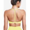 imageYEOREO Sports Bras for Women Strappy Padded Halter Ericie Open Back Light Impact Deep V Neck Yoga Workout Gym TopsYellow