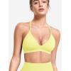 imageYEOREO Sports Bras for Women Strappy Padded Halter Ericie Open Back Light Impact Deep V Neck Yoga Workout Gym TopsYellow