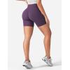 imageYEOREO Womens Biker Shorts 36quot 45quot  6quot Workout Gym Shorts Craze High Waist Tummy Control Hidden Scrunch Running YogaBlack Berry Purple