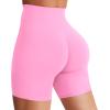 imageYEOREO Womens Biker Shorts 36quot 45quot  6quot Workout Gym Shorts Craze High Waist Tummy Control Hidden Scrunch Running YogaBubblegum Pink