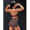 imageYEOREO Womens Biker Shorts 36quot 45quot  6quot Workout Gym Shorts Craze High Waist Tummy Control Hidden Scrunch Running YogaPlum Brown