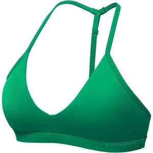 imageYEOREO Sports Bras for Women Strappy Padded Halter Ericie Open Back Light Impact Deep V Neck Yoga Workout Gym TopsGreen