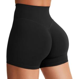 imageYEOREO Womens Biker Shorts 36quot 45quot  6quot Workout Gym Shorts Craze High Waist Tummy Control Hidden Scrunch Running YogaBlack