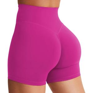 imageYEOREO Womens Biker Shorts 36quot 45quot  6quot Workout Gym Shorts Craze High Waist Tummy Control Hidden Scrunch Running YogaRose Violet