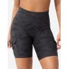 imageYEOREO CoreFlex Women Workout Biker Shorts with Cargo Pockets Hidden Scrunch High Waisted 8quot Inseam Gym ShortsBlack Camo
