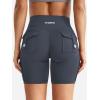 imageYEOREO CoreFlex Women Workout Biker Shorts with Cargo Pockets Hidden Scrunch High Waisted 8quot Inseam Gym ShortsCarbon Grey