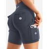 imageYEOREO CoreFlex Women Workout Biker Shorts with Cargo Pockets Hidden Scrunch High Waisted 8quot Inseam Gym ShortsCarbon Grey