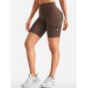 imageYEOREO CoreFlex Women Workout Biker Shorts with Cargo Pockets Hidden Scrunch High Waisted 8quot Inseam Gym ShortsChocolate