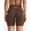 imageYEOREO CoreFlex Women Workout Biker Shorts with Cargo Pockets Hidden Scrunch High Waisted 8quot Inseam Gym ShortsChocolate