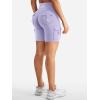 imageYEOREO CoreFlex Women Workout Biker Shorts with Cargo Pockets Hidden Scrunch High Waisted 8quot Inseam Gym ShortsLight Purple