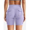 imageYEOREO CoreFlex Women Workout Biker Shorts with Cargo Pockets Hidden Scrunch High Waisted 8quot Inseam Gym ShortsLight Purple