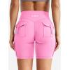 imageYEOREO CoreFlex Women Workout Biker Shorts with Cargo Pockets Hidden Scrunch High Waisted 8quot Inseam Gym ShortsPink