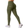 imageYEOREO CoreFlex Workout Cargo Leggings with Pockets for Women Hidden Scrunch Butt Lifting Leggings Gym Yoga PantsArmy Green