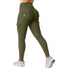 imageYEOREO CoreFlex Workout Cargo Leggings with Pockets for Women Hidden Scrunch Butt Lifting Leggings Gym Yoga PantsArmy Green