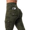 imageYEOREO CoreFlex Workout Cargo Leggings with Pockets for Women Hidden Scrunch Butt Lifting Leggings Gym Yoga PantsArmy Green Camo