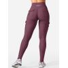 imageYEOREO CoreFlex Workout Cargo Leggings with Pockets for Women Hidden Scrunch Butt Lifting Leggings Gym Yoga PantsBlack Cherry