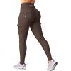 imageYEOREO CoreFlex Workout Cargo Leggings with Pockets for Women Hidden Scrunch Butt Lifting Leggings Gym Yoga PantsChocolate