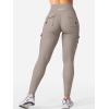 imageYEOREO CoreFlex Workout Cargo Leggings with Pockets for Women Hidden Scrunch Butt Lifting Leggings Gym Yoga PantsCoffee Grey
