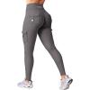 imageYEOREO CoreFlex Workout Cargo Leggings with Pockets for Women Hidden Scrunch Butt Lifting Leggings Gym Yoga PantsDark Grey