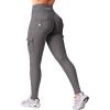 imageYEOREO CoreFlex Workout Cargo Leggings with Pockets for Women Hidden Scrunch Butt Lifting Leggings Gym Yoga PantsDark Grey