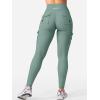 imageYEOREO CoreFlex Workout Cargo Leggings with Pockets for Women Hidden Scrunch Butt Lifting Leggings Gym Yoga PantsGrey Green