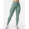 imageYEOREO CoreFlex Workout Cargo Leggings with Pockets for Women Hidden Scrunch Butt Lifting Leggings Gym Yoga PantsGrey Green