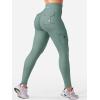 imageYEOREO CoreFlex Workout Cargo Leggings with Pockets for Women Hidden Scrunch Butt Lifting Leggings Gym Yoga PantsGrey Green