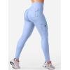 imageYEOREO CoreFlex Workout Cargo Leggings with Pockets for Women Hidden Scrunch Butt Lifting Leggings Gym Yoga PantsLight Blue