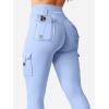 imageYEOREO CoreFlex Workout Cargo Leggings with Pockets for Women Hidden Scrunch Butt Lifting Leggings Gym Yoga PantsLight Blue