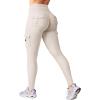 imageYEOREO CoreFlex Workout Cargo Leggings with Pockets for Women Hidden Scrunch Butt Lifting Leggings Gym Yoga PantsLight Khaki