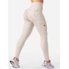 imageYEOREO CoreFlex Workout Cargo Leggings with Pockets for Women Hidden Scrunch Butt Lifting Leggings Gym Yoga PantsLight Khaki