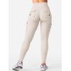 imageYEOREO CoreFlex Workout Cargo Leggings with Pockets for Women Hidden Scrunch Butt Lifting Leggings Gym Yoga PantsLight Khaki