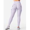 imageYEOREO CoreFlex Workout Cargo Leggings with Pockets for Women Hidden Scrunch Butt Lifting Leggings Gym Yoga PantsLight Purple