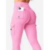 imageYEOREO CoreFlex Workout Cargo Leggings with Pockets for Women Hidden Scrunch Butt Lifting Leggings Gym Yoga PantsPink