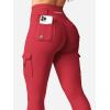 imageYEOREO CoreFlex Workout Cargo Leggings with Pockets for Women Hidden Scrunch Butt Lifting Leggings Gym Yoga PantsRed