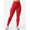 imageYEOREO CoreFlex Workout Cargo Leggings with Pockets for Women Hidden Scrunch Butt Lifting Leggings Gym Yoga PantsRed