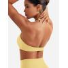 imageYEOREO Halter Sports Bras for Women Adjustable Strappy Open Back Impact Removable Pads Deep V Bra Workout Gym Yoga Crop TopCreamy Yellow