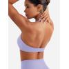 imageYEOREO Halter Sports Bras for Women Adjustable Strappy Open Back Impact Removable Pads Deep V Bra Workout Gym Yoga Crop TopLight Purple