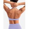 imageYEOREO Halter Sports Bras for Women Adjustable Strappy Open Back Impact Removable Pads Deep V Bra Workout Gym Yoga Crop TopLight Purple