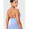 imageYEOREO SoftHue Impact Longline Strappy Top Womens Halter Workout Tank Tops Backless Gym Longline with Adjustable StrapBaby Blue