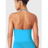 imageYEOREO SoftHue Impact Longline Strappy Top Womens Halter Workout Tank Tops Backless Gym Longline with Adjustable StrapCaneel Bay